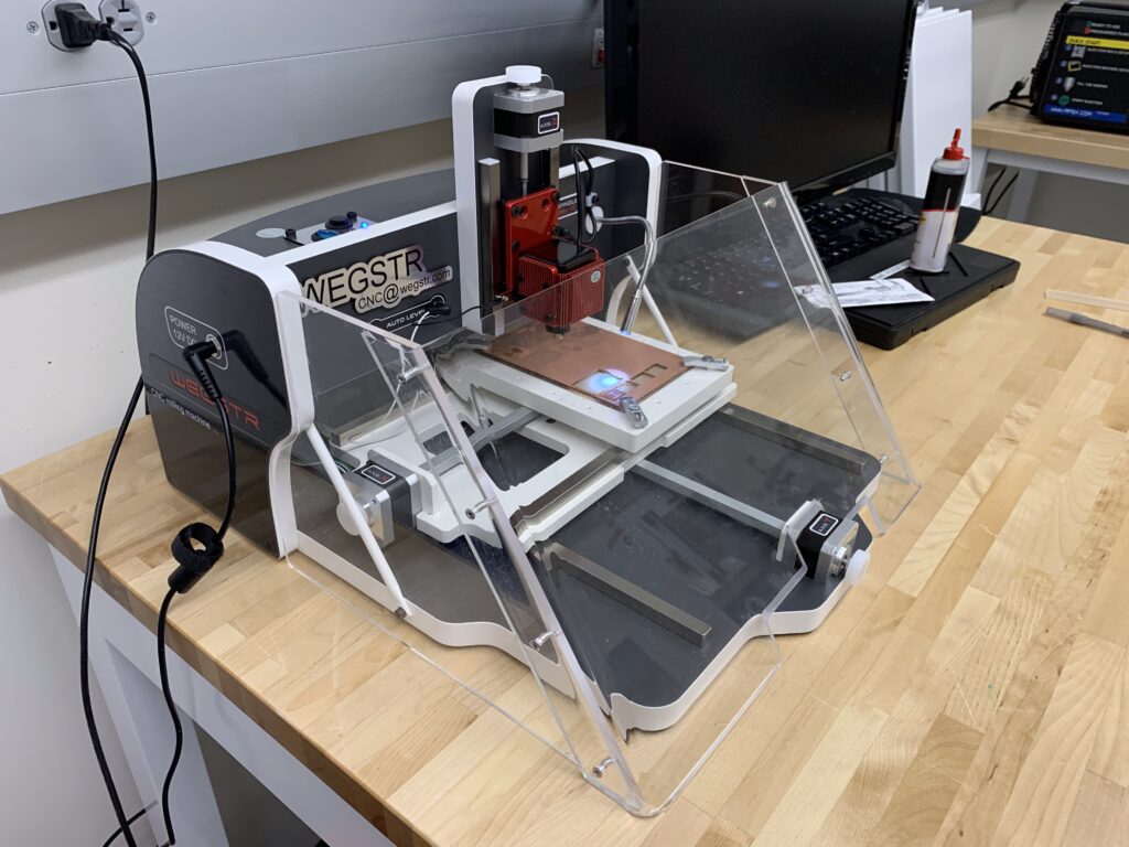 Finished acrylic shield installed on Wegstr PCB mill